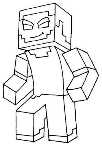 Kolorowanka uśmiechnięty Herobrine